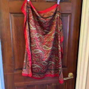 Red Paisley Silk Scarf